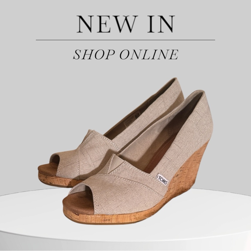 TOMS Women's Beige Wedge Sandals